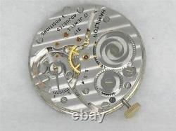 Vintage 10s 17j Hamilton 917 Nickel Pocketwatch Movement & Silver Dial, Running