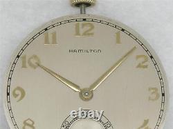 Vintage 10s 17j Hamilton 917 Nickel Pocketwatch Movement & Silver Dial, Running