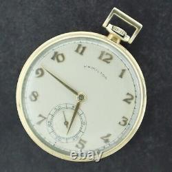 Vintage 12 Size Hamilton 17 Jewel Manual Wind Pocket Watch Grade 917 14k GF