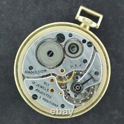 Vintage 12 Size Hamilton 17 Jewel Manual Wind Pocket Watch Grade 917 14k GF