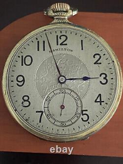 Vintage 12 Size Hamilton Pocket Watch, Gr. 912, Keeping Time, Year 1929, 17 J