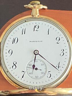 Vintage 12s Hamilton Pocket Watch, Keeping Time, Gr. 910, Year 1918, 17 Jewel