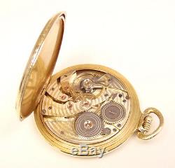 Vintage 14 Size Hamilton 14K Gold 922 Open Face 23 Jewel Pocket Watch Free Ship
