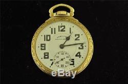 Vintage 16 Size Hamilton 992b Pocket Watch From 1946 Keeping Time Boxcar Numbers