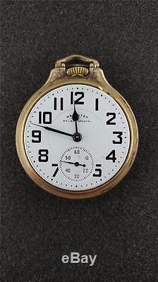 Vintage 16 Size Hamilton 992b Pocket Watch Keeping Time