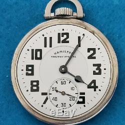 Vintage 16 Size Hamilton Grade 992B Running Pocket Watch IE080