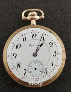 Vintage 16 Size Hamilton Pocket Watch Grade 950 Running From 1918 Wwii