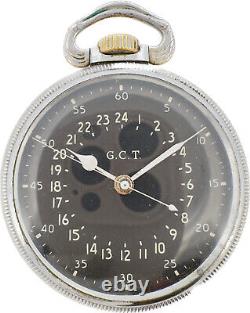 Vintage 16S 1952 Hamilton GCT US Military 24 Hour 22 Jewel Pocket Watch 4992B