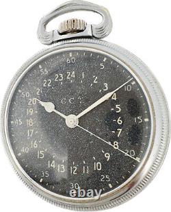 Vintage 16S 1956 Hamilton GCT US Military 24 Hour 22 Jewel Pocket Watch 4992B