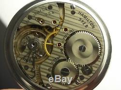 Vintage 16s Hamilton 992B Rail Road 21j pocket watch. Made 1956. Stainless case