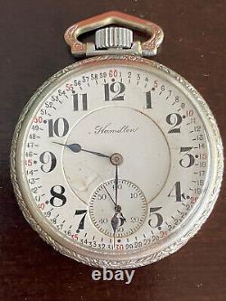 Vintage 16s Hamilton Pocket Watch, Gr. 992, Keeping Time, Year 1915, Railroad