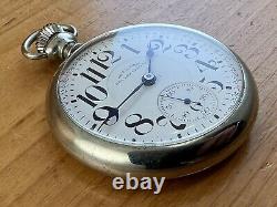 Vintage 17 Jewels Hamilton Railway Special Pocket Watch Size 16 Nickel Case