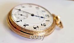 Vintage 1904 Hamilton 990 Railroad Pocket Watch size 16 21 Jewels Gold filled