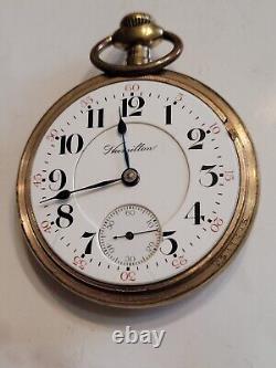 Vintage 1906 Hamilton Size 18s 21 Jewels 940 Railroad 10k Gold Fld Pocket Watch