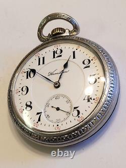 Vintage 1908 HAMILTON 990 Size 16 21 Jewels RR Pocket Watch - RARE FIND