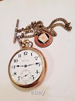 Vintage 1909 Hamilton Size 16, 21 Jewels, GF RR Pocket Watch withMasonic FOB