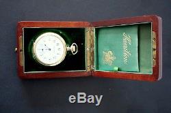 Vintage 1909, Solid 14K Yellow Gold Hamilton Pocket Watch Excellent condition