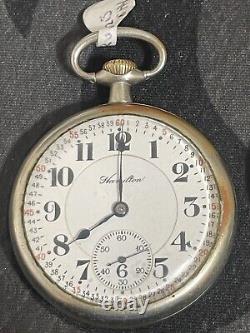Vintage 1912 Hamilton 992 Pocket Watch So Clean (Need Service Not Runing)