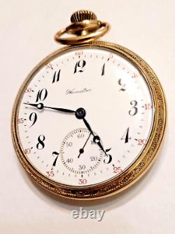 Vintage 1913 Hamilton 16S 21J Grade 992 Railroad Pocket Watch- GF case