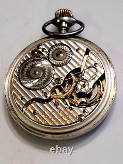 Vintage 1914 Size 16 Hamilton 21 Jewel Railroad 992 Sterling Silver Pocket Watch