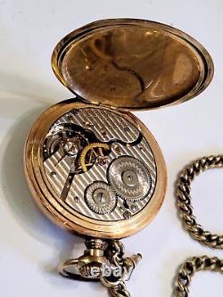 Vintage 1915 Hamilton Grade 992 Railroad 21 Jewels Pocket Watch Size 16 with Chain