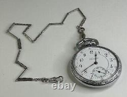 Vintage 1917 Hamilton 974 Pocket Watch Two Tone Bar Over Crown Case withChain