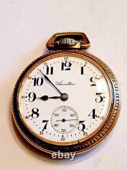 Vintage 1919 Hamilton 992, Size 16, 21 Jewels Pocket Watch Railroad Grade