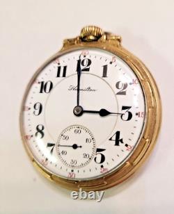 Vintage 1920 Hamilton Railroad Pocket Watch 21 Jewels Grade 992 Size 16S 10K GF