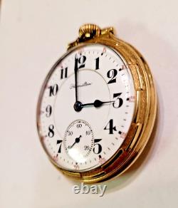 Vintage 1920 Hamilton Railroad Pocket Watch 21 Jewels Grade 992 Size 16S 10K GF