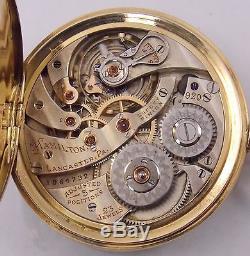 Vintage 1921 Hamilton 14K Solid Gold Open Face Pocket Watch 23j Working (#2910)