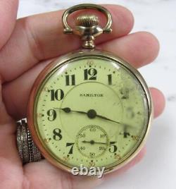 Vintage 1923 Hamilton Pocket Watch with 20yr Gold Filled Case 21J 7-G334