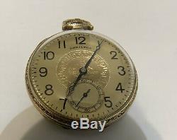 Vintage 1924 Hamilton 916 Pocket Watch 12 Size 17 Jewel Running 14k Gold Filled