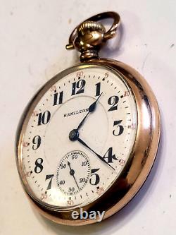 Vintage 1924 Hamilton 992 Pocket Watch 16 Size 21 Jewel Railroad Grade 10k Gf