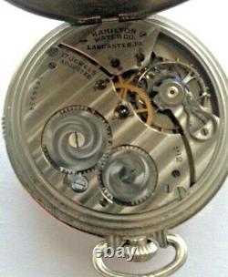 Vintage 1939 Hamilton 14K white, Model 912 Digital Seconds 12 Size Pocket Watch