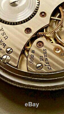 Vintage 1943 Ww2 Era / 16 Size / 21 Jewels / Hamilton 992b Pocket Watch