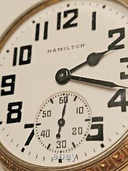 Vintage 1946 HAMILTON 992B 21 Jewels Size 16 RAILROAD Pocket Watch