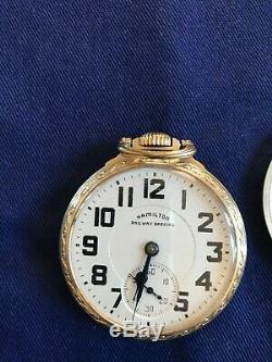 Vintage 1947 Size 16 Hamilton Railway Special 992B 21 Jewels Pocket Watch Runs