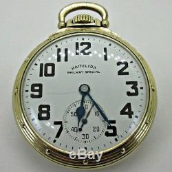 Vintage 1948 Hamilton 992B Railway Special 21j 16s 10k Gold Filled Pocket Watch