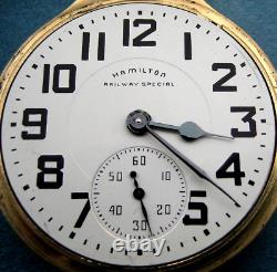 Vintage 1952 HAMILTON Pocket Watch 992B 21J 10K RGP Railway Special