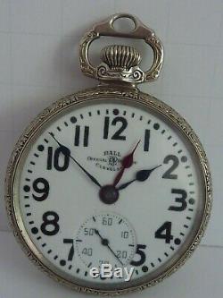 Vintage 21j BALL HAMILTON OFFICIAL RAILROAD STANDARD Pocket Watch with BALL CASE