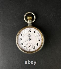 Vintage Antique 1908 Hamilton Pocket Watch 17 Jewels 18s Keystone Silveroid Case