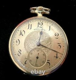 Vintage Antique Hamilton 18 size 17 jewel 25 year gold filled Pocket watch gr910