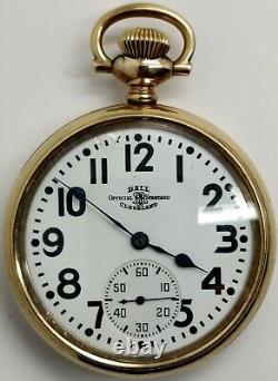 Vintage Ball Hamilton 999P 21 jewel 16s RR Railroad grade pocket watch Running