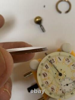 Vintage Elgin hamilton Hand Wind Pocket Watch Movement with Porcelain Dial