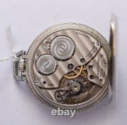 Vintage HAMILTON Cal. 912 Pocket Watch 14k White Gold Filled Caduceus Emblem