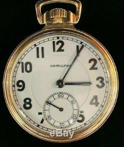 Vintage HAMILTON Model 3 Grade 950E Elinvar RAILROAD Pocket Watch 23 Jewel Fob