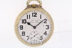 Vintage Hamilton 10k Gold Filled 992B Grade 21 Jewel 16s Railroad Pocket Watch
