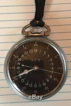 Vintage Hamilton 4992B GCT Military Pocket Watch, 22J, Mvnt SN 4C118872, Runs
