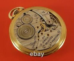 Vintage Hamilton 917 Pocket Watch Gold Fill 17 Jewels 10 Size S/N X196097