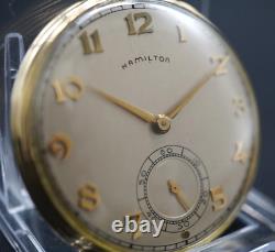 Vintage Hamilton 921 14k Gold Filled Pocket Watch 21J RUNNING engraved A118